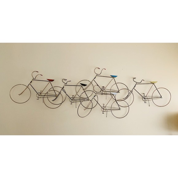 CURTIS JERE BICYCLE WALL SCULPTURE METAL WORK MODERN VINTAGE HANDMADE RARE - Picture 1 of 10